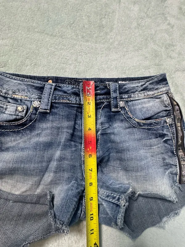 Miss Me Side Zip signature Shorts Cut off denim jean embroidered pocket - Image 14