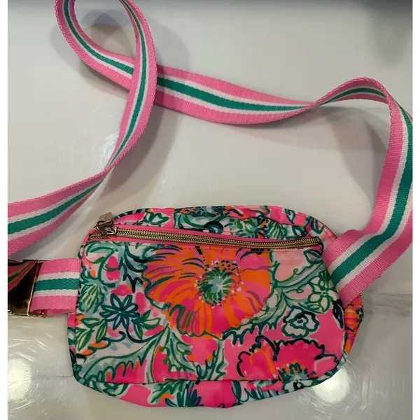 Lilly Pulitzer Jeanie Runaround Belt Bag Fanny Pack Soleil Pink Perfect Poppy - Image 2