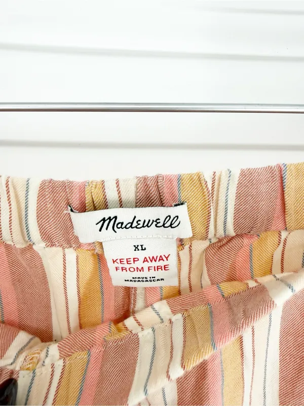 Madewell Rainbow‎ Stripe 2 Piece Pajama Set Women's XL Cozy Lounge - Image 10