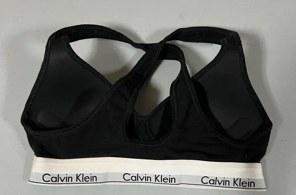 Calvin Klein Black Logo Padded Racerback Sports Bra Bralette Bra-Top Lingerie Size M 🖤 - Image 4