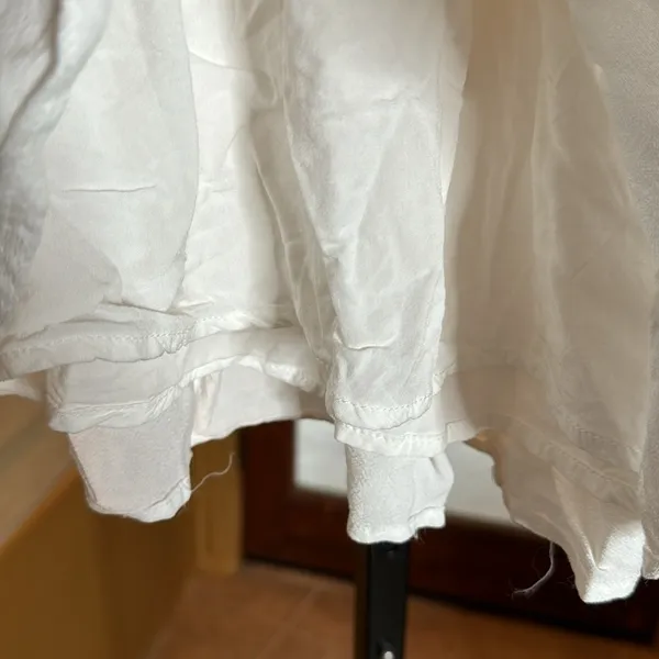 Garage White Smocked Tiered Ruffle Mini Skirt Size Medium Boho Coquette - Image 6