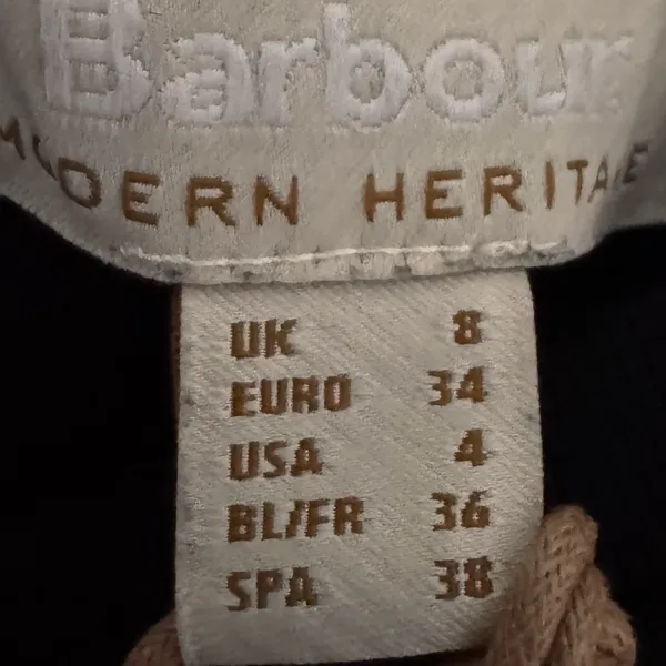 BARBOUR Modern Heritage Sweatshirt Pullover Women’s Sz 4 Small Black Back Zip - Image 6