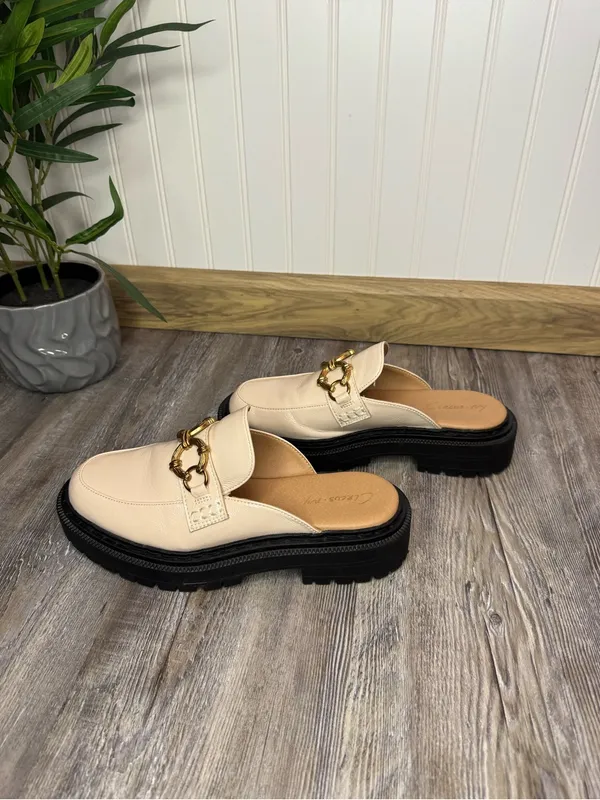 Circus NY by Sam Edelman Womens Light Pink with Gold Evangeline Heeled Mule 8 - Image 4