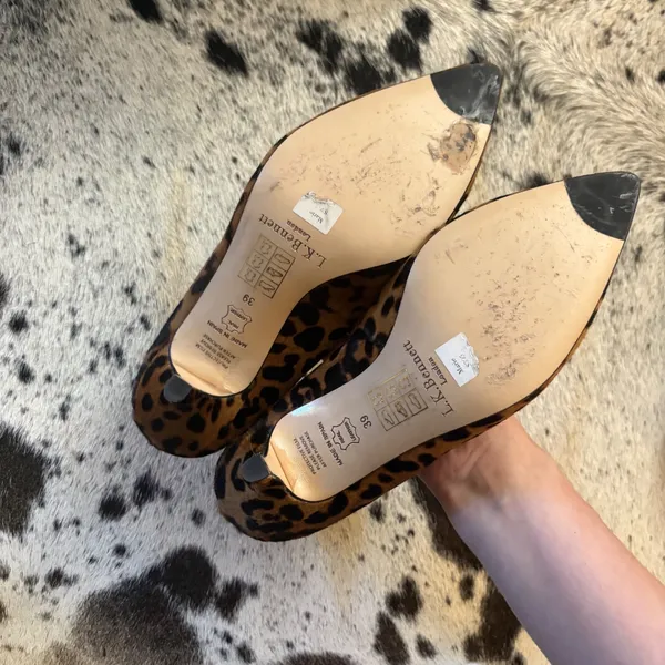 LK‎ Bennett London Marie Leopard Print Calf Hair Kitten Heels Size 39 - Image 8