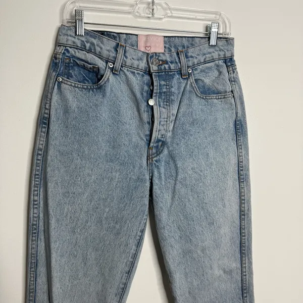 Revice Denim High Waisted Button Fly Jeans Light Wash Size 29 Minimalist Normcore - Image 3
