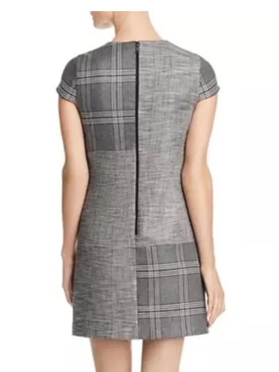 Alice + Olivia Gray Plaid Patchwork Mini Dress - Image 2