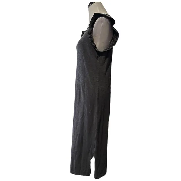 Universal Threads Flutter Sleeve Midi Maxi Dress Gray Women S Cotton Knit Pockets - Image 5