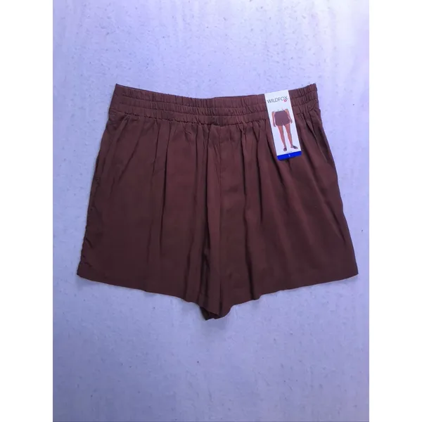Wildfox Shorts Women Large Brown 5" Inseam Rayon Casual Summer - Image 11