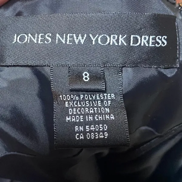 Vintage 90s Jones New York Dress Halter Dress Beaded Detail Black Womens Small - Image 9