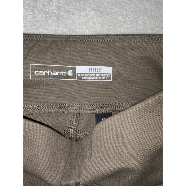 Carhartt Women Green Solid‎ Force Fitted Lightweight Utility Legging Pants Xs - Image 3