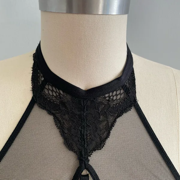 Victorias Secret Very Sexy High Neck Lace Corset Top- Black- Size XS- NWT - Image 4