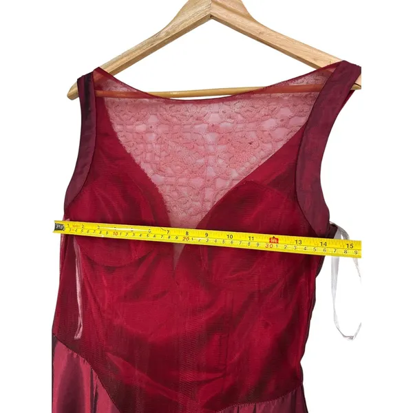 Tiffany Designs Burgundy Beaded Ruffle Mermaid Formal Gown Size 10 - Image 15