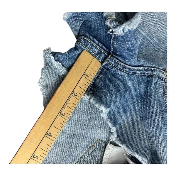 American Eagle Denim Shorts Women Size 8 Blue Distressed Button Fly Y2K Cutoff - Image 12