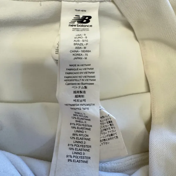 New Balance White Mesh Panel High Waisted Leggings Size S Crisscross Hem Sporty - Image 7
