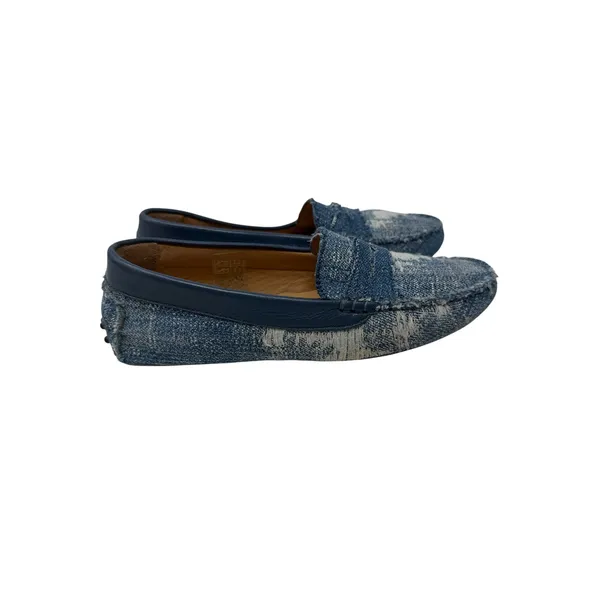 M.Gemi The Pastoso Distressed Denim Penny Driving Loafers Blue Size 35.5 US 5.5 - Image 4