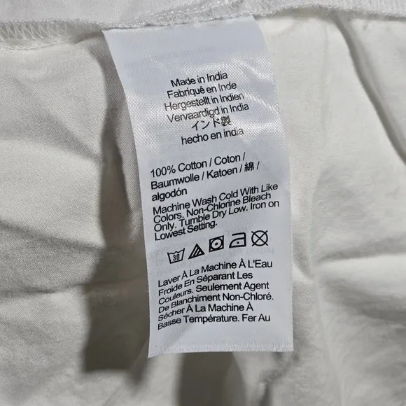 J‎ Crew White Tiered Drop-waist Midi Dress Elastic Waist Drawstring Zip Front L - Image 9