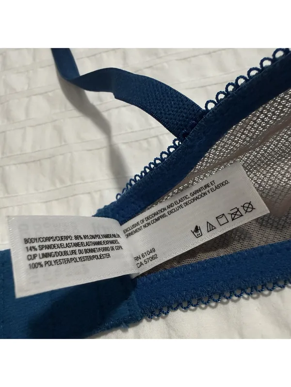 B. Tempt’d Blue Lace Bra 32DD Ciao Bella Balconette 953144 Underwire Lined - Image 7