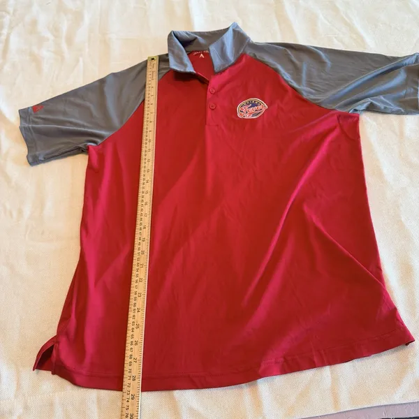 WNBA Men's Indiana Fever Antigua Red/Steel Nova Polo Large - Image 7