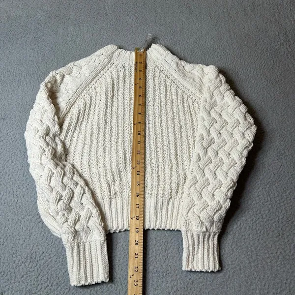 Kendall & Kylie Sweater Womens XS Cream‎ Crew Neck Long Sleeve Pullover Chunky - Image 5