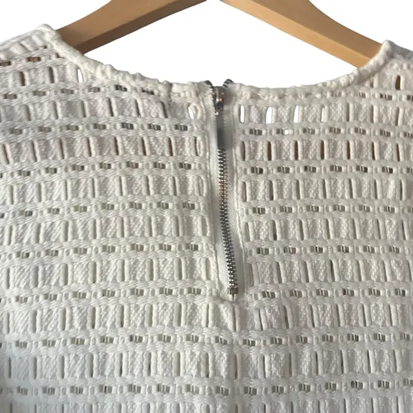 Evolution By Cyrus Chic Cream Textured‎ Cut Out Women's Sz S Blouse Neutral - Image 4