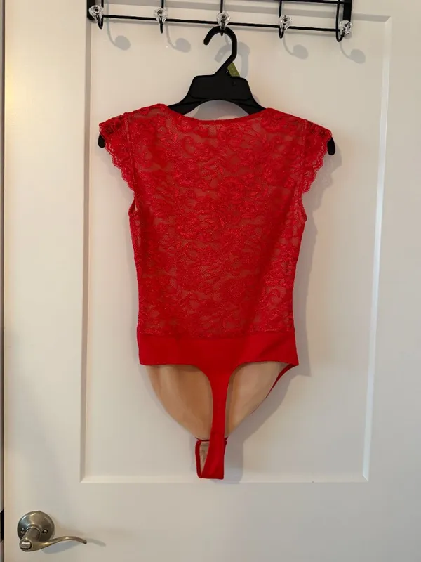 NWT Popilush Shapewear V-Neck Sleeveless Sculpting Lace Bodysuit - Image 5