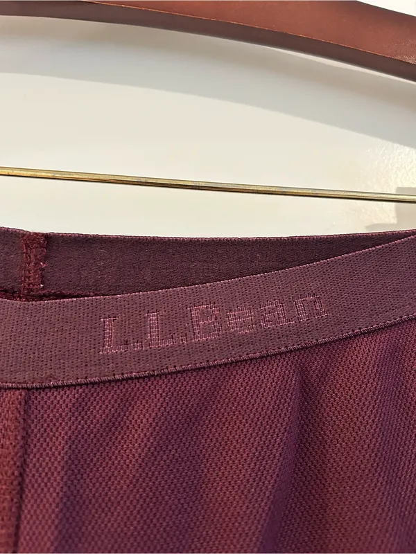 LL Bean Mid Weight Thermal Leggings Burgundy Size M - Image 4