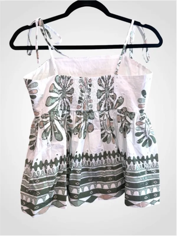 Entro Boho Cotton Peplum Cami Top & Wide Leg Pants Set Size S - Image 3