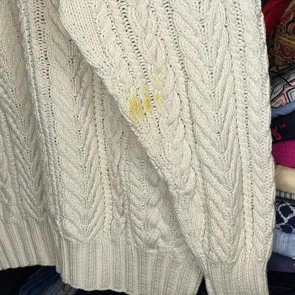 Vintage by Ralph Lauren Hand Cable Knit Fisherman Crewneck Sweater Sz Large - Image 7