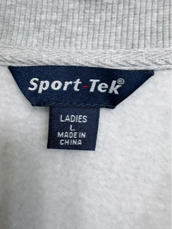 Sport-Tek Women’s L Gray Quarter Zip Sweatshirt Monogram Fleece Pullover - Image 4