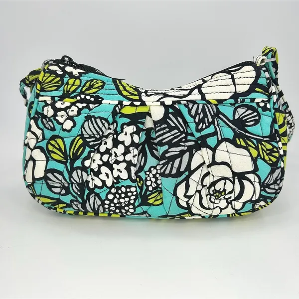 Vera Bradley Blue Floral Quilted Crossbody Bag‎ Small Adjustable Strap Boho - Image 3