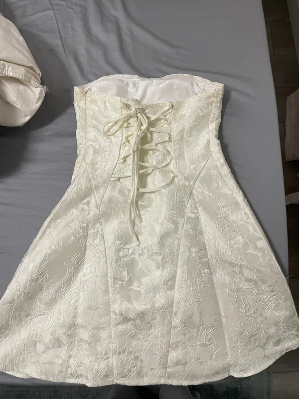 Peppermayo Mini Dress White Strapless - Image 2