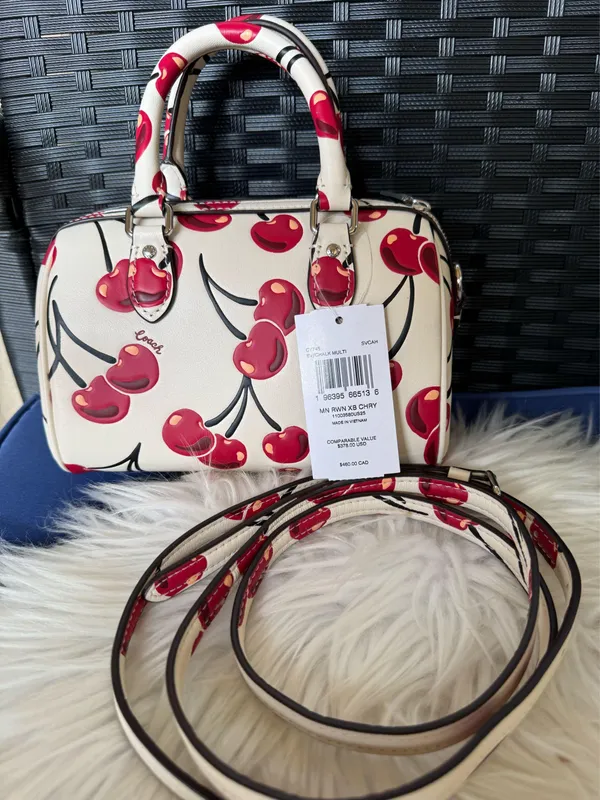 Coach Mini Rowan Crossbody Bag Cherry Print Leather CY745 NWT - Image 3