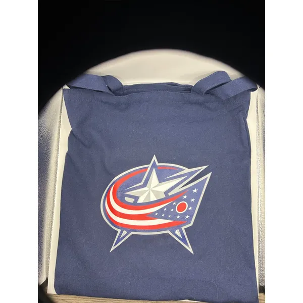 Columbus Blue Jackets NHL Canvas Tote Bag Navy Blue Hockey‎ Fan Reusable Shopper - Image 2