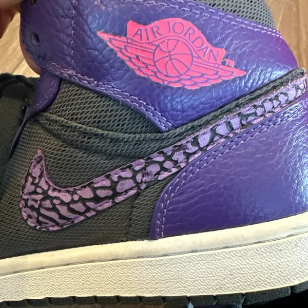 Nike Air Jordan 1 Mid Purple Black Elephant Swoosh Women’s 7.5 - Image 15
