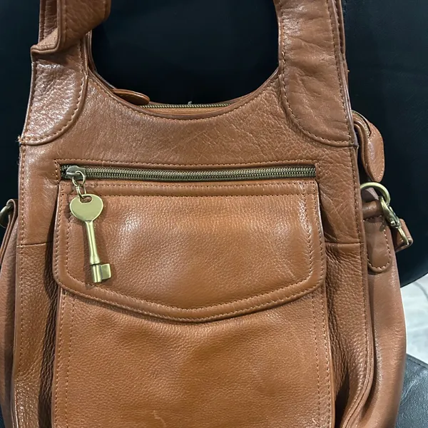 Fossil Tan Leather ShoulderCrossbody  Bag - Image 4