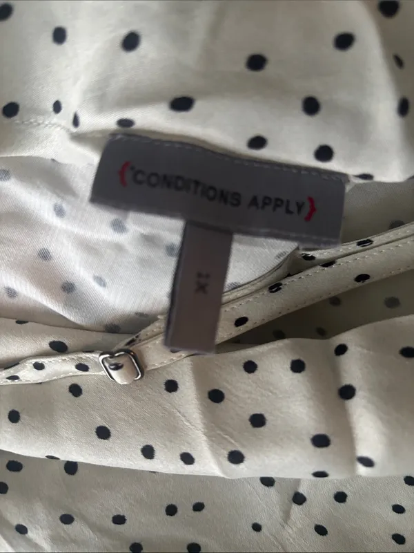 Anthropologie Conditions Apply Paulina Bias Cami Cream Polka Dot Cowl Neck Sz 1X - Image 5