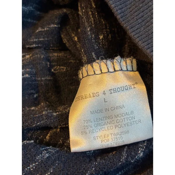 Threads 4 Thought Womens Navy Blue‎ Space Dye Pullover Top TWA2598 Large - Image 4