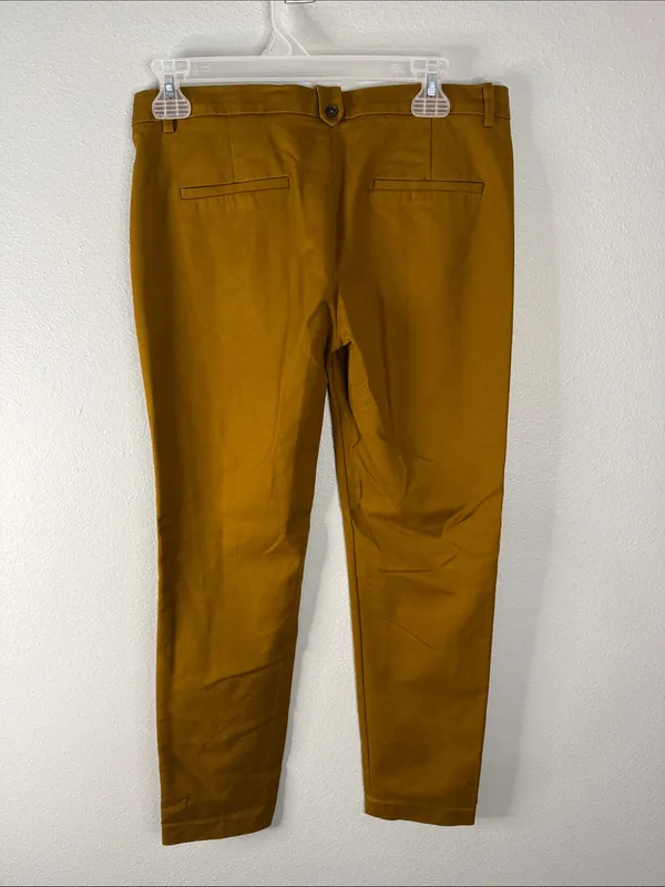 Zara Basic Ankle Pants - Mustard Brown - Size 4 - Image 3