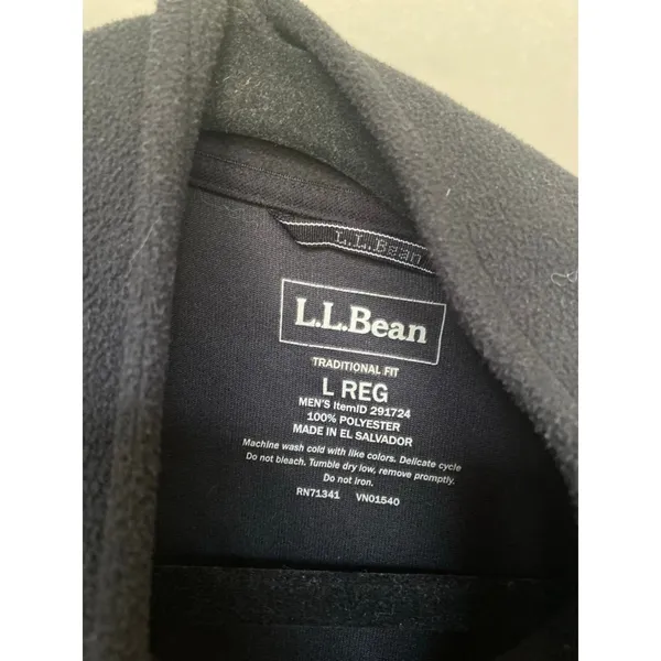 L.L. Bean Full-Zip‎ Fleece Jacket L Dark Gray Granola Hiking Winter Autumn Cozy - Image 6