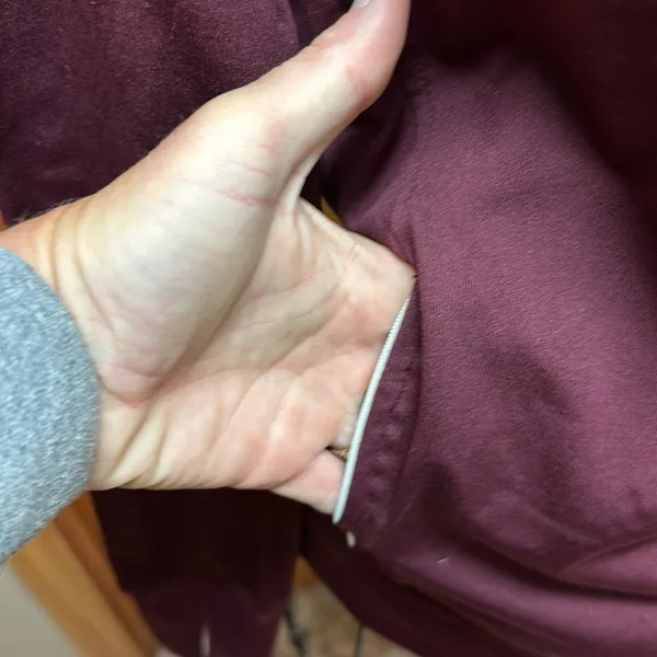 Victoria Secret PINK Ultimate Long Sleeve Burgundy Logo 1/4 Zip​ - Image 5