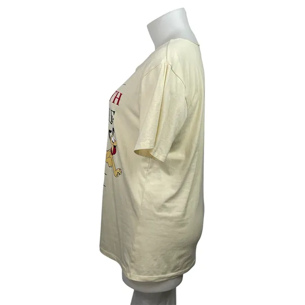 Disney Mickey & Friends Women's Cream Short Sleeve Graphic Tee T-shirt Top Sz L - Image 2