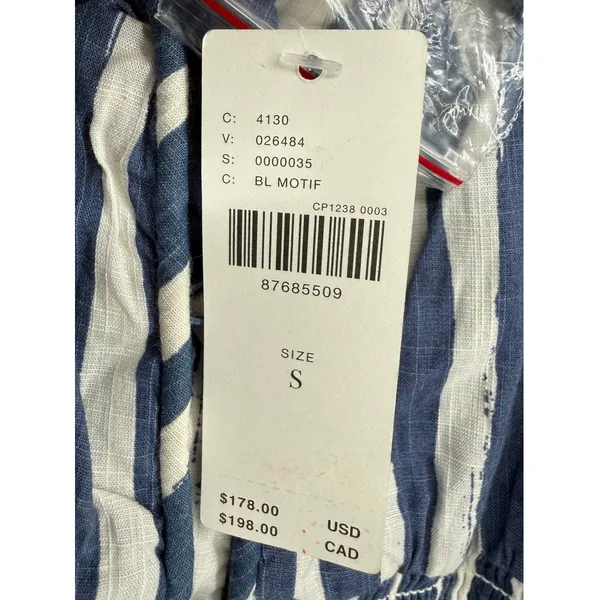 NWT Anthropologie Long Sleeve Sweetheart Midi Dress Blue Striped Size Small Boho - Image 4