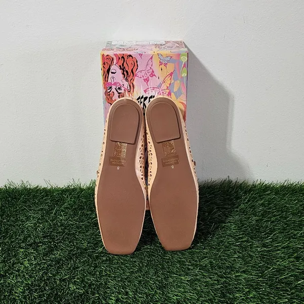 Jeffrey Campbell KHLOE Perforated Square Toe Flat - Beige - Women's Size 8 - Image 6