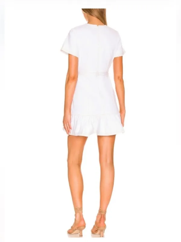 CINQ A SEPT‎ White Denim Josie Mini Dress | New 00 - Image 4