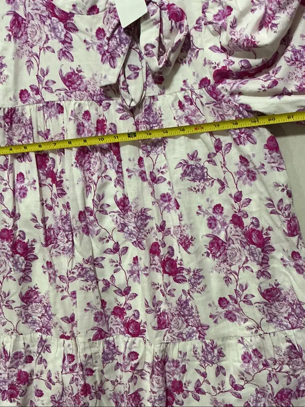 TCEC White Mini Dress with Pink Floral Print - Image 5