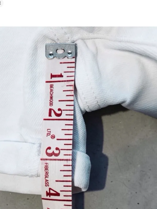 Levi's Denim Shorts White Distressed Rolled Cuff Women's Size 29 - Image 7