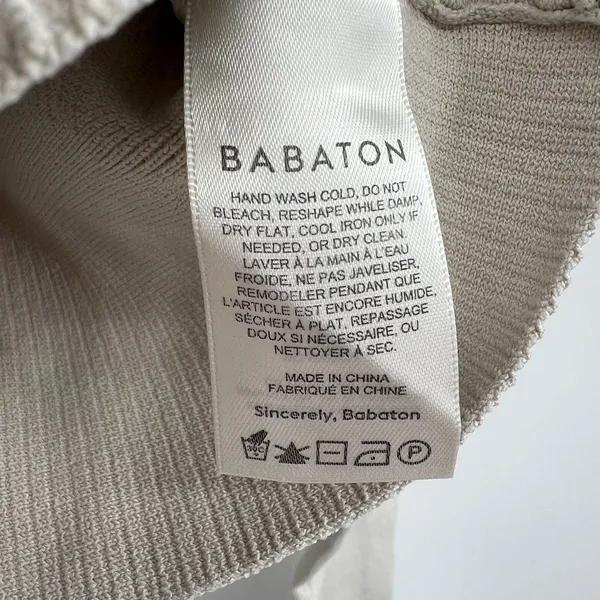 Aritzia Babaton Sculpt Knit Empire Longsleeve refinery off white top size large - Image 6