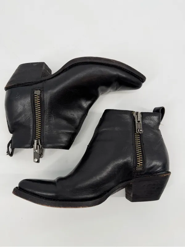 FRYE Sacha Moto Short Bootie Double Zip Black Size 6 - Image 11