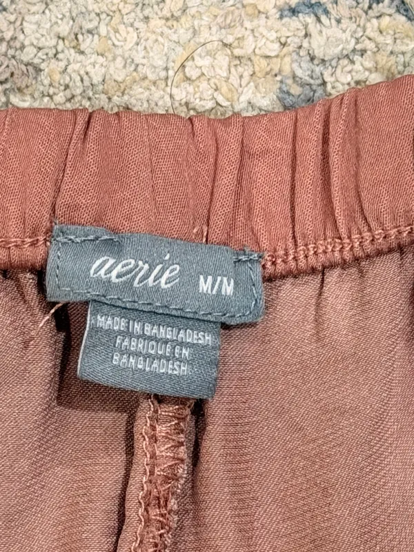 aerie Mauve Elastic-Waist Lounge Shorts with Lace Trim - Image 3