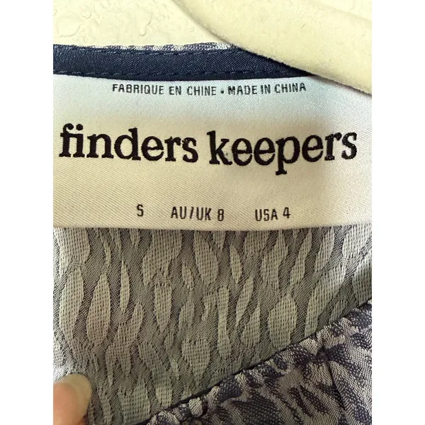 Finders Keepers Animal Print Ruched Mini Dress Blue Gray Size S - Image 3